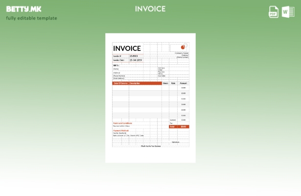 Шаблон за платежна фактура во модерен стил